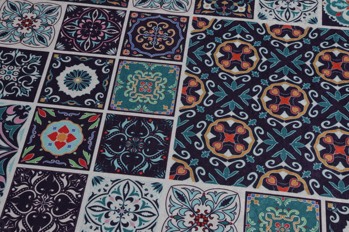 Mijölnir Carres Bleus Alfombrilla de Baño Multicolor 160 cm Mijölnir Carres Bleus Alfombrilla de Baño Multicolor 160 cm